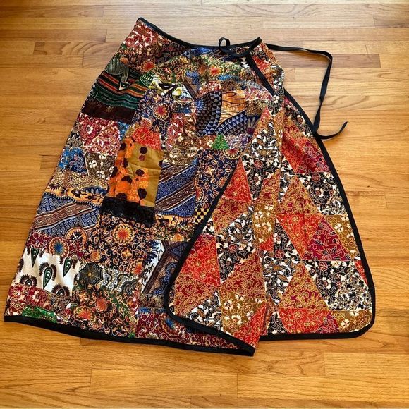 Mr Hank Dresses & Skirts - VTG Mr. Hank reversible long wrap around skirt batik ‘70’s/‘80’s cotton
